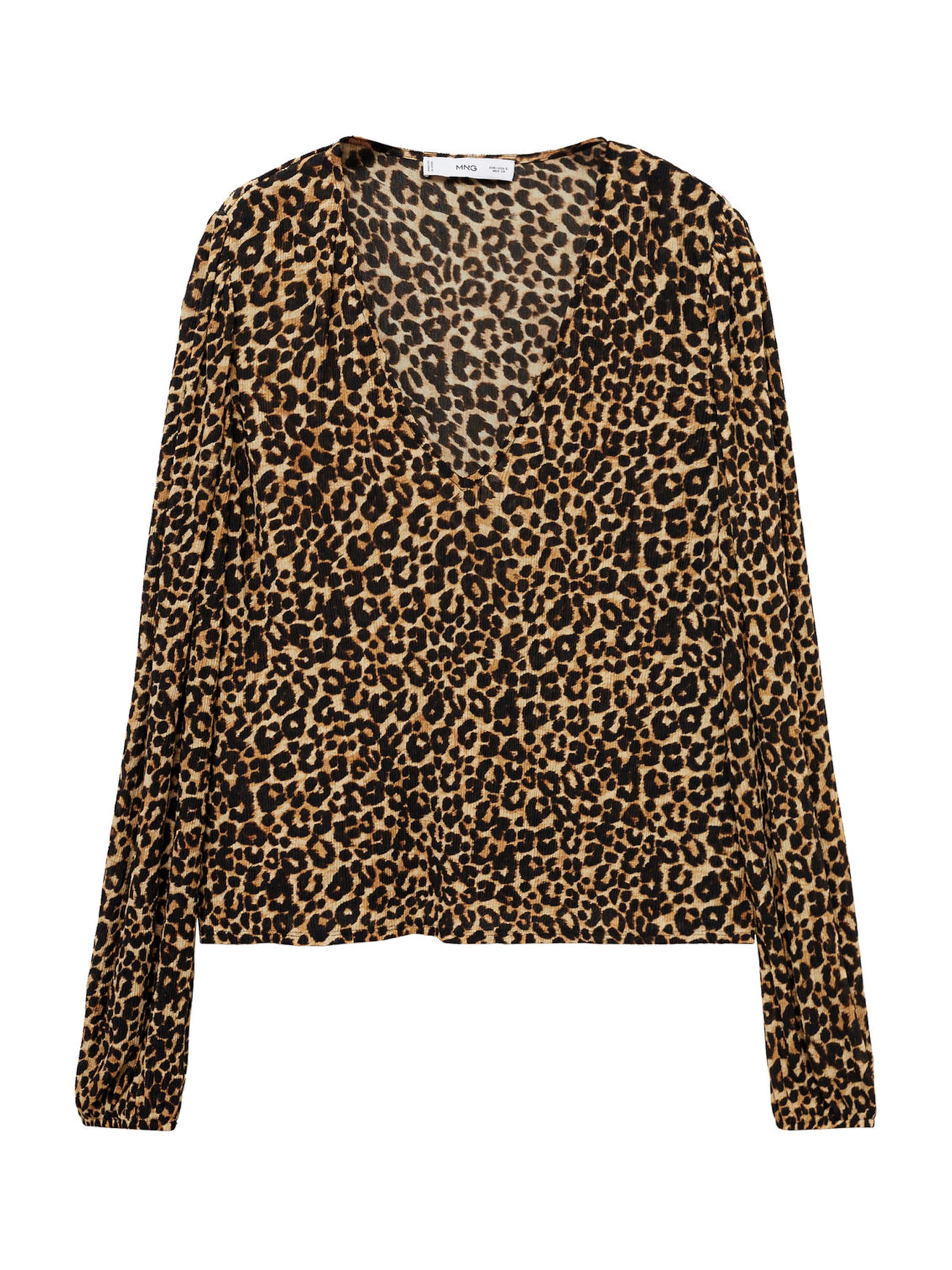 MANGO Bluza 'LIN' | pesek / čokolada / svetlo rjava / črna barva, Prikaz izdelka