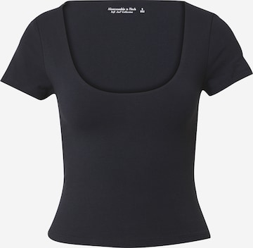 Tricou de la Abercrombie & Fitch pe negru: față