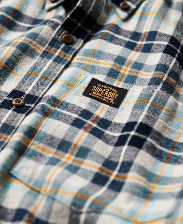 Superdry Comfort fit Button Up Shirt in Blue