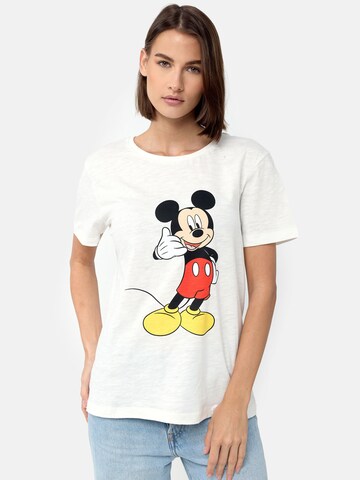 Tricou 'Mickey Mouse Phone' de la Recovered pe bej: față