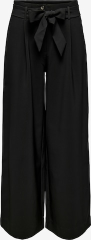 JDY Wide leg Pleat-Front Pants 'Cheetan' in Black: front