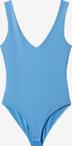 MANGO Shirt Bodysuit 'Sally' in Blue: front