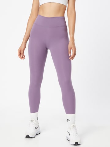 NIKESkinny Sportske hlače 'One Luxe' - ljubičasta boja: prednji dio