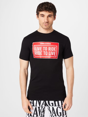 melns Gianni Kavanagh T-Krekls 'Ride': no priekšpuses