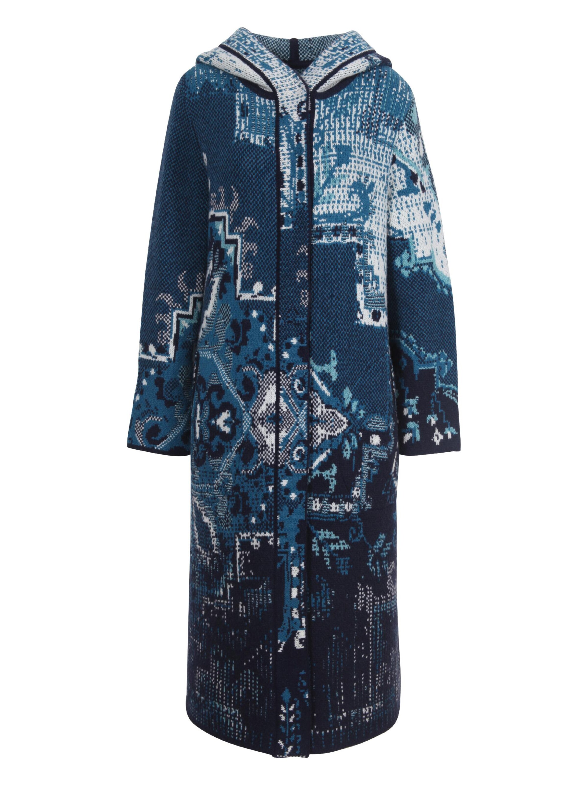 IVKO Strickmantel in Blau: Vorderseite