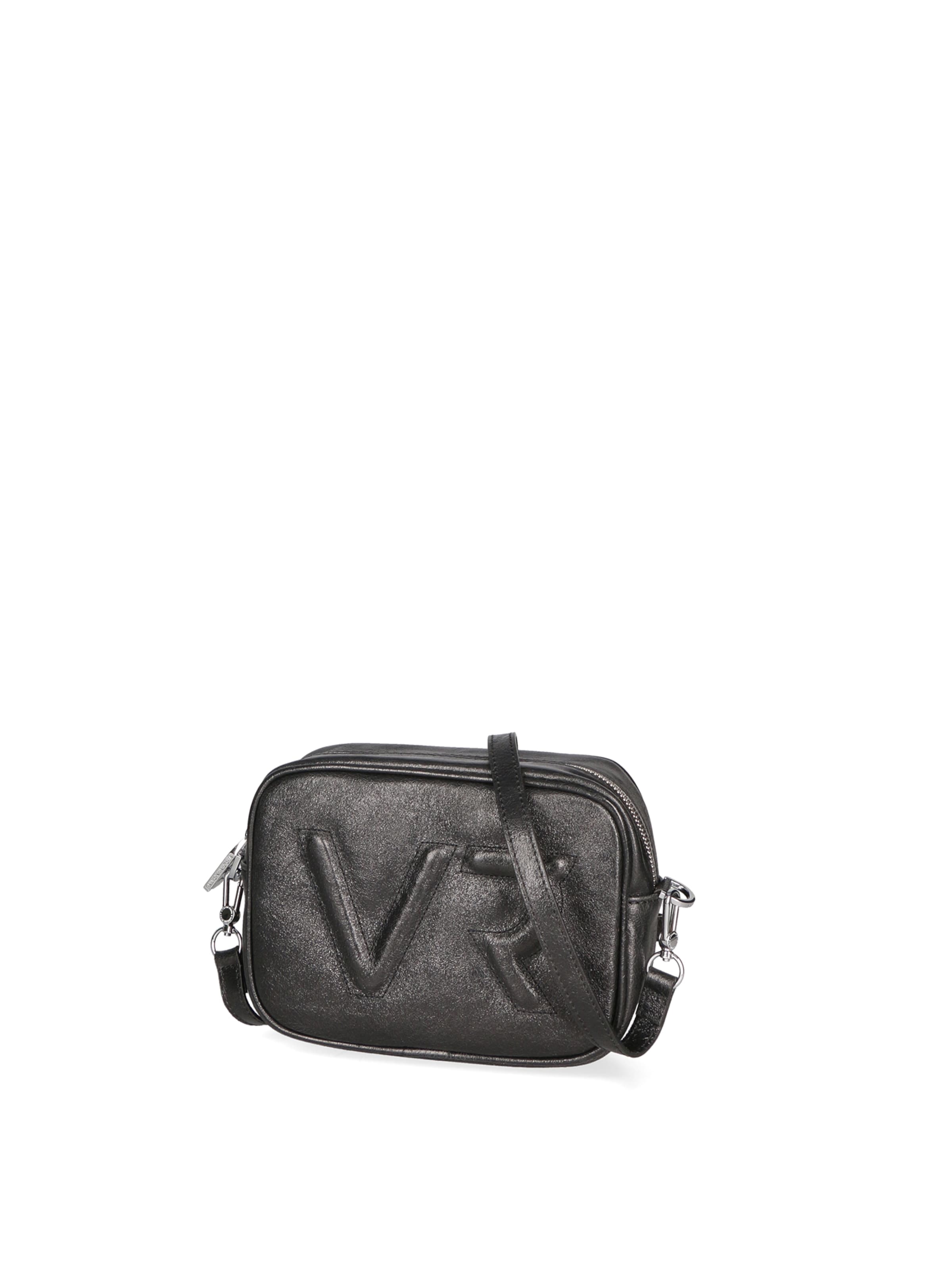 Borsa a tracolla 'Borsa a Tracolla Donna Pelle Laminata con Zip' di Virginia Rhinè in nero