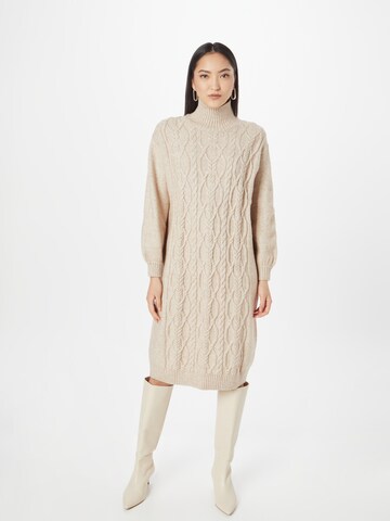 Monki Gebreide jurk in Beige: voorkant