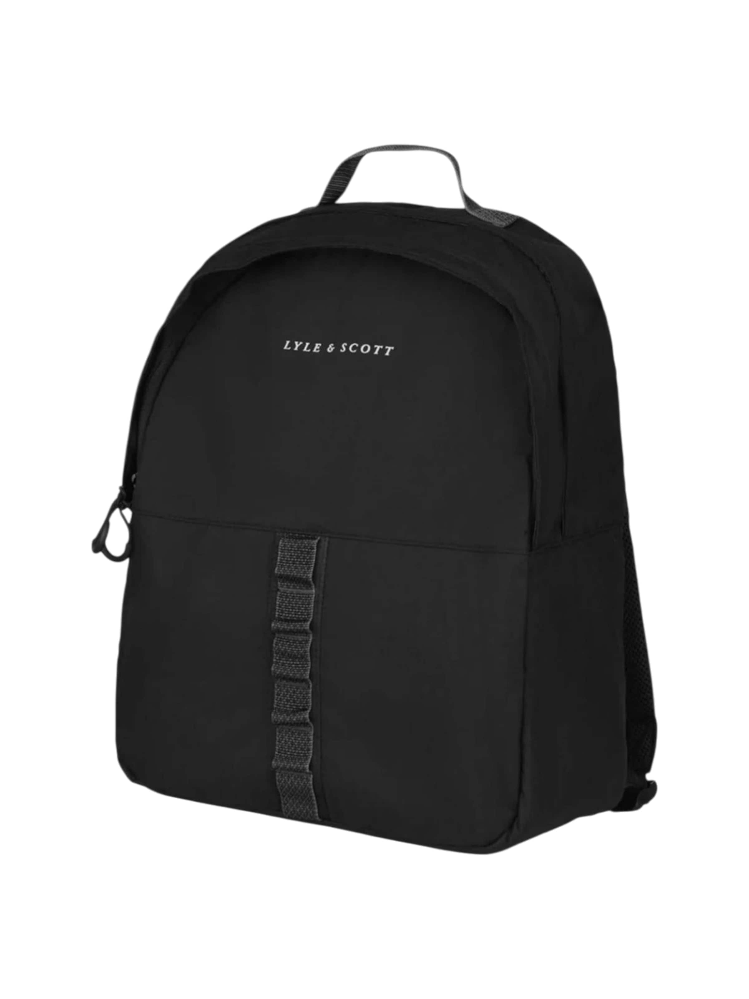 Lyle & Scott - Mochila en negro: frente