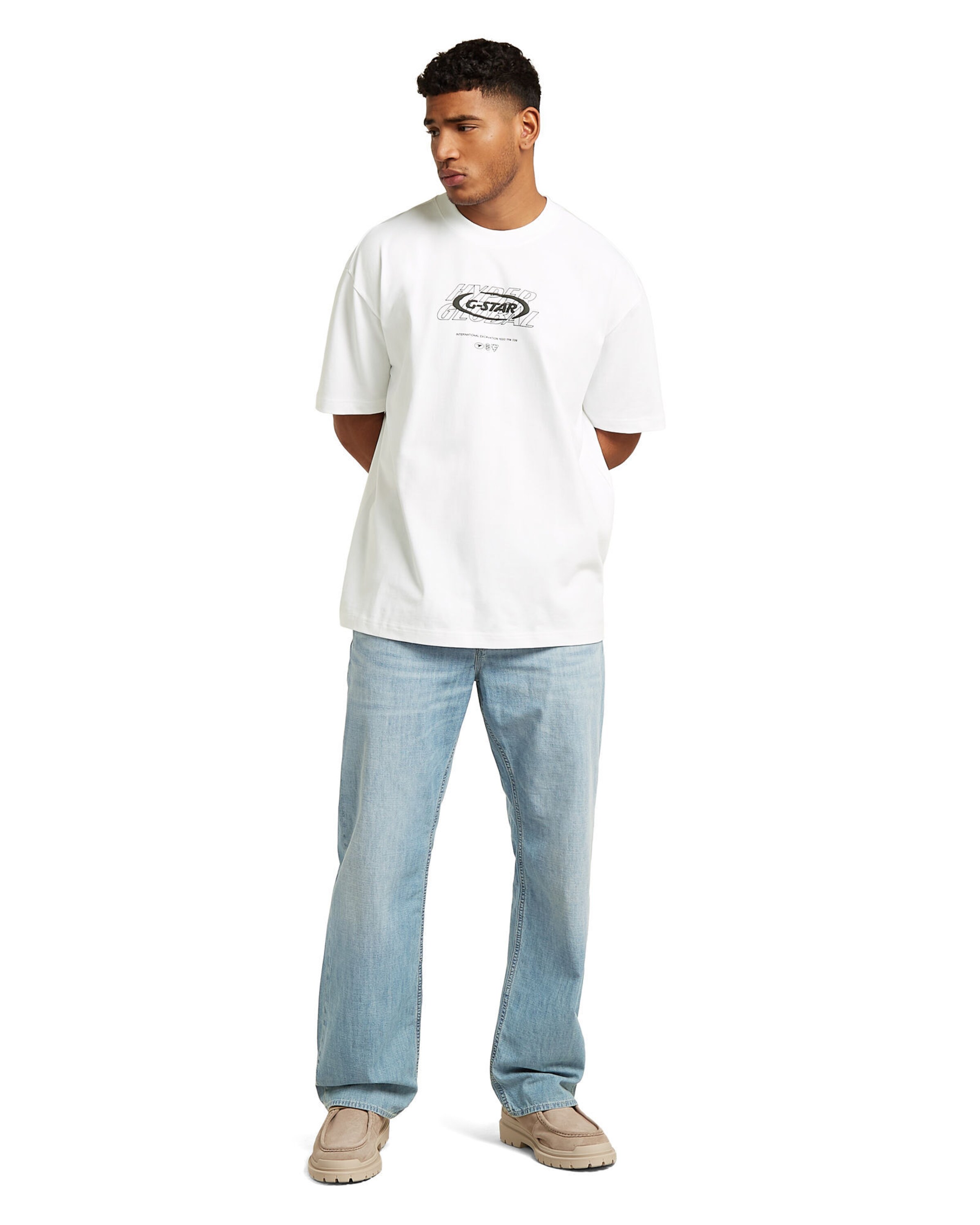 G-STAR Shirt 'Hyper Graphic Relaxed T-Shirt' in Wit