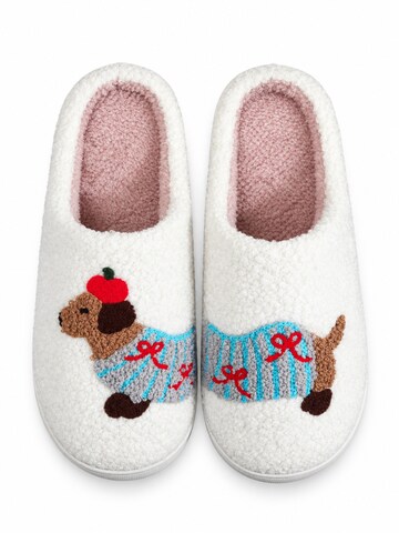NEXORA Slippers 'Dackel Apfel' in White