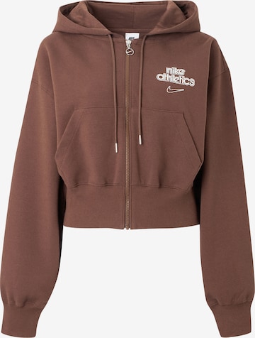 Veste de survêtement 'PHNX FLC' Nike Sportswear en marron : devant