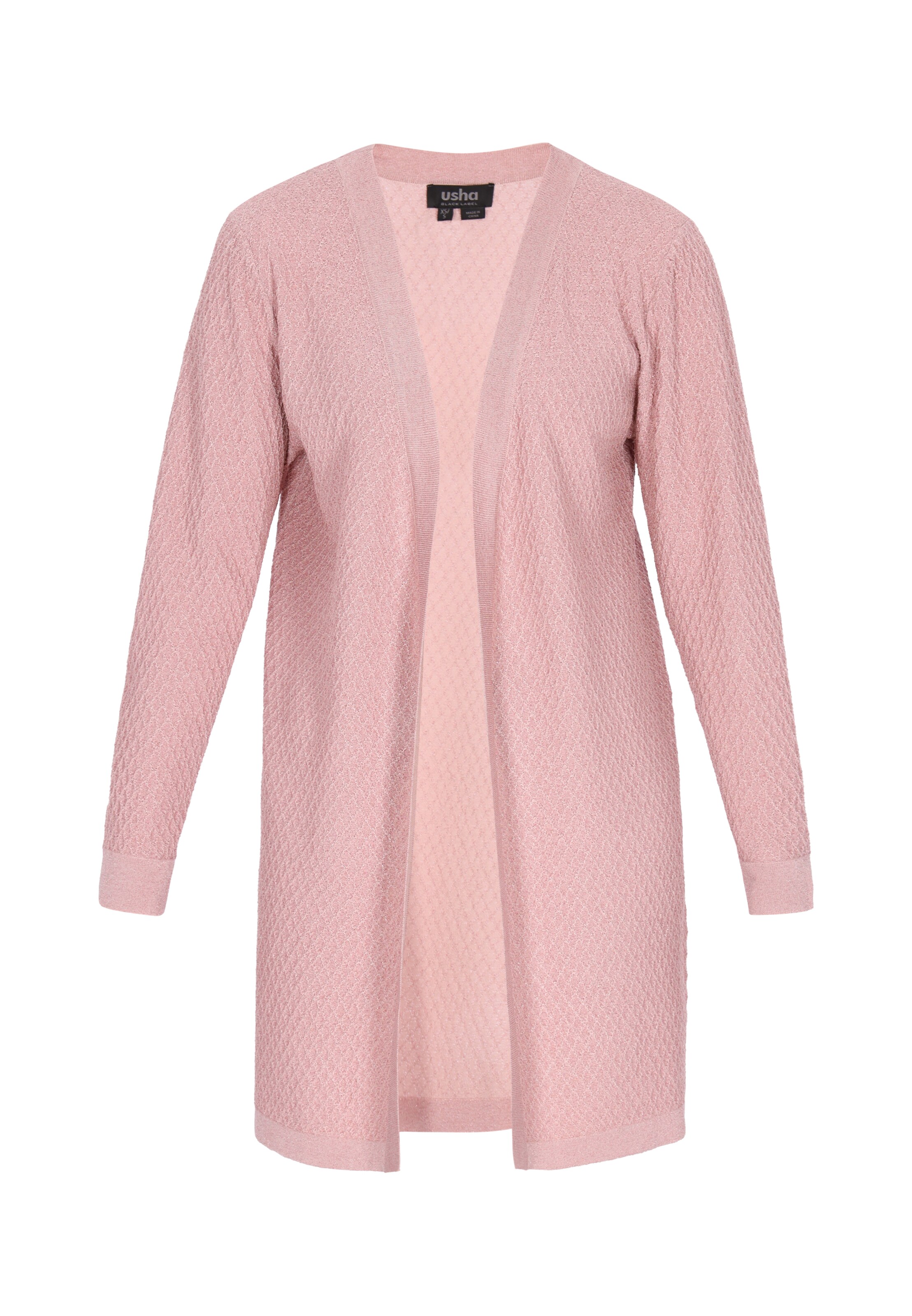 usha BLACK LABEL Gebreid vest 'Classic' in Roze: voorkant