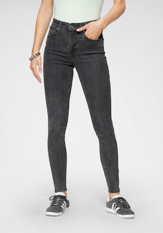 LEVI'S ® Skinny Jeans '721 High Rise Skinny' in Zwart: voorkant