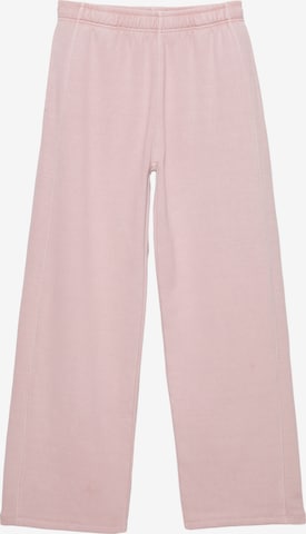 Pull&BearWide Leg/ Široke nogavice Hlače - roza boja: prednji dio