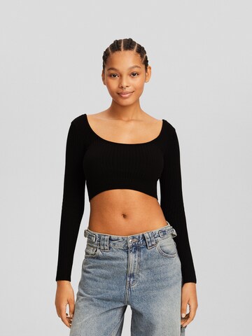 Bershka Sweater in Black: front