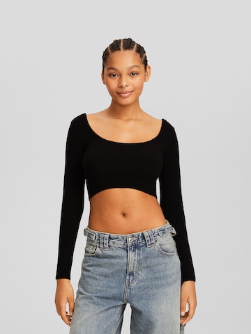 Pull-over Bershka en noir : devant