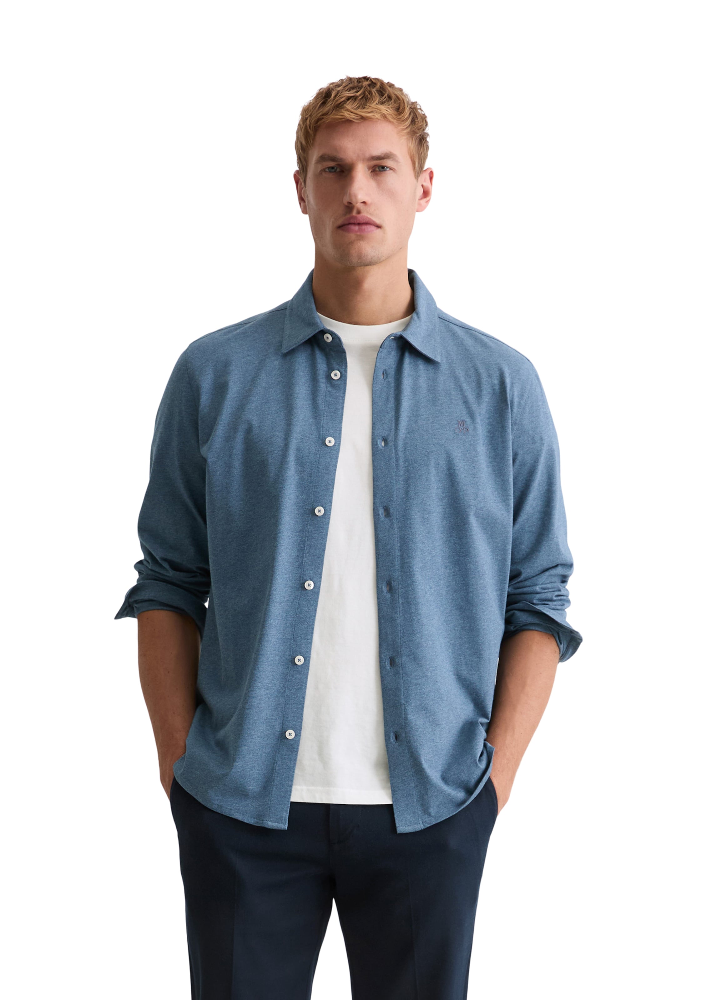 Marc O'Polo Regular fit Button Up Shirt in Blue: front