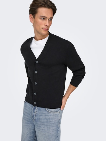 Only & Sons Knit Cardigan 'ONSting' in Black