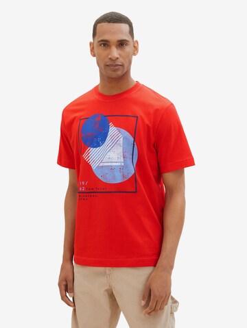 T-Shirt TOM TAILOR en rouge : devant