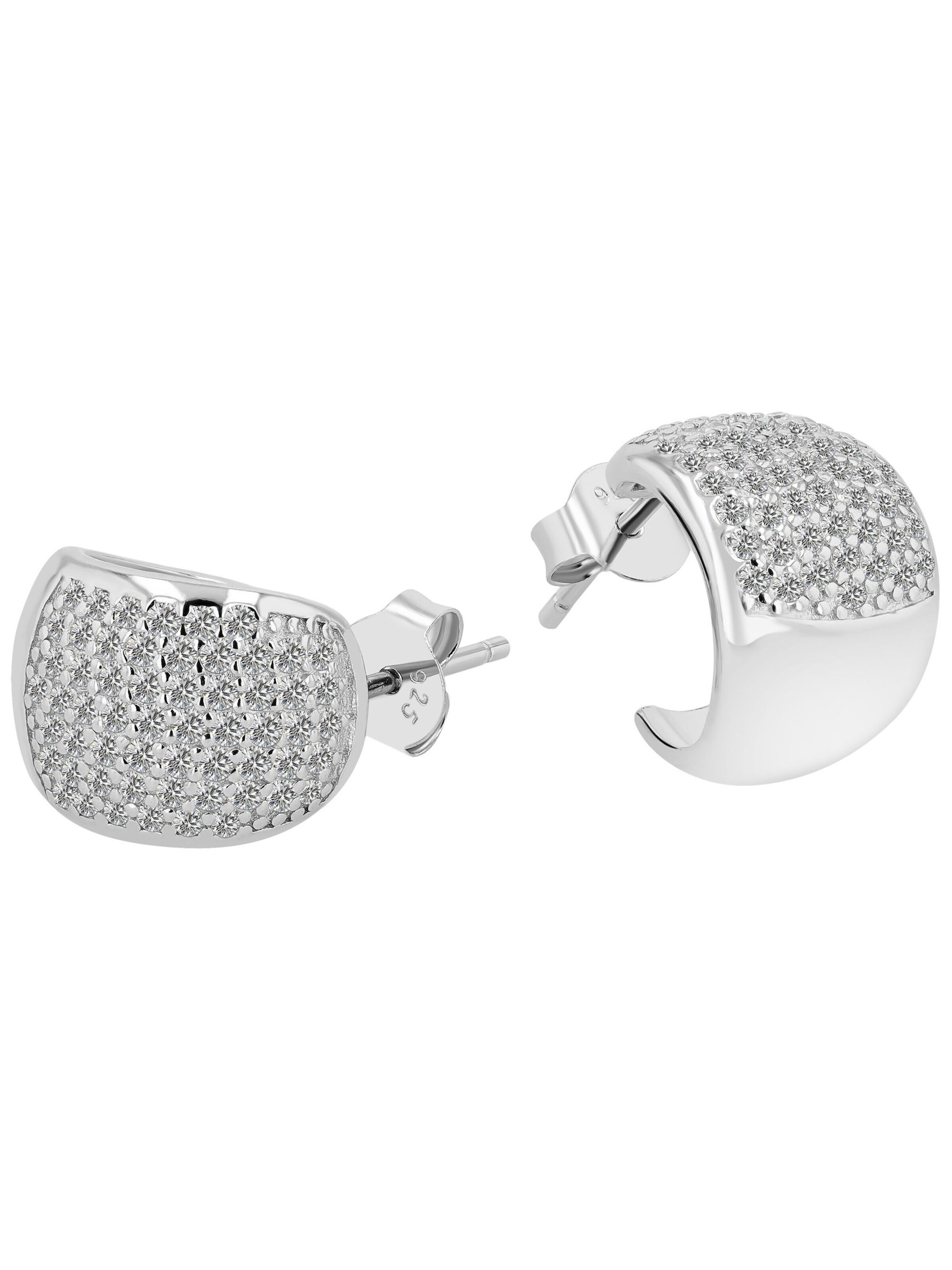 Akzent Earrings '"Nyla" aus 925 Sterlingsilber, rhodiniert, langlebig' in Silver: front
