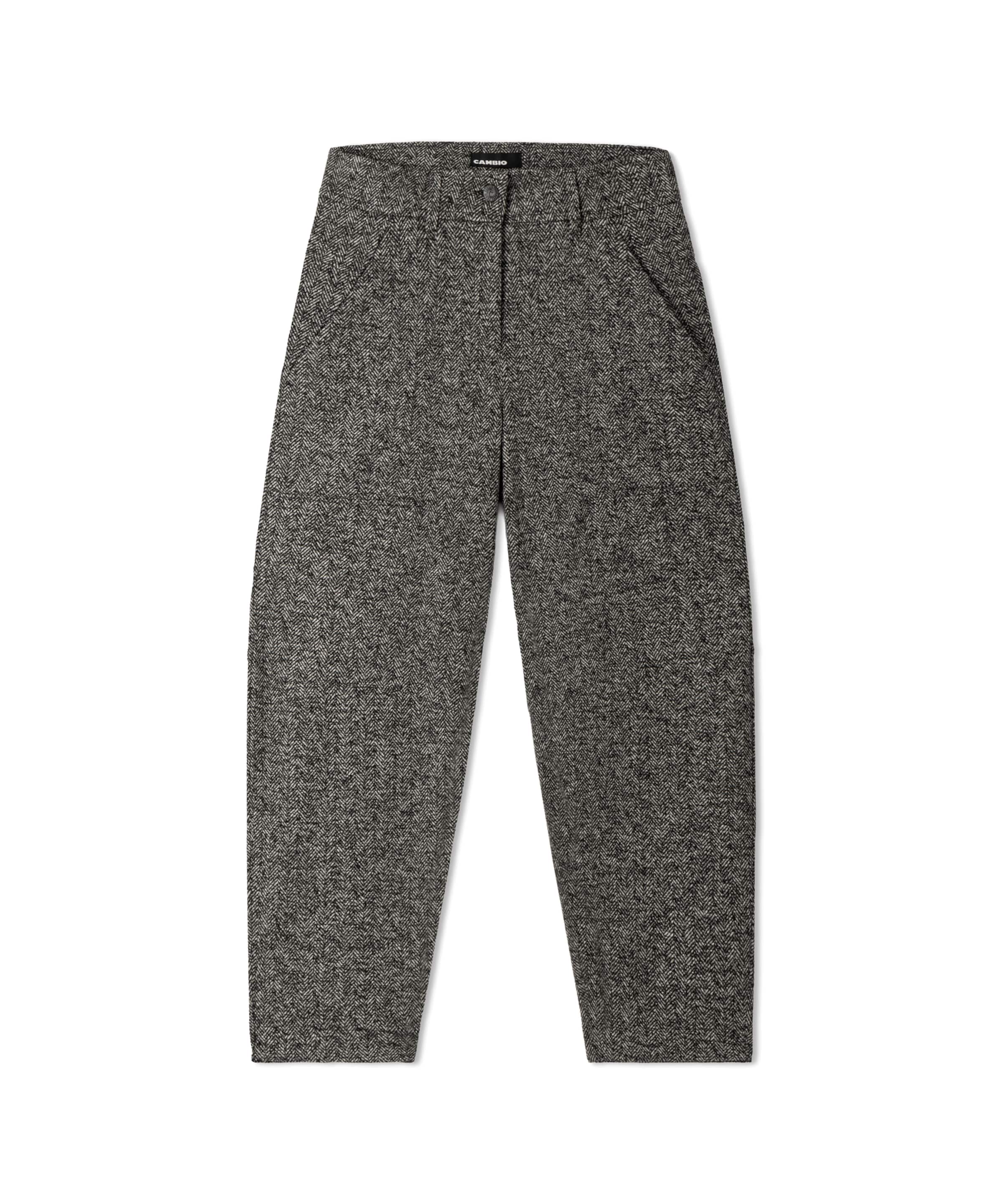 Cambio Barrel Pants ' Orly ' in Grey: front