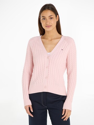 TOMMY HILFIGER Knit Cardigan in Pink: front
