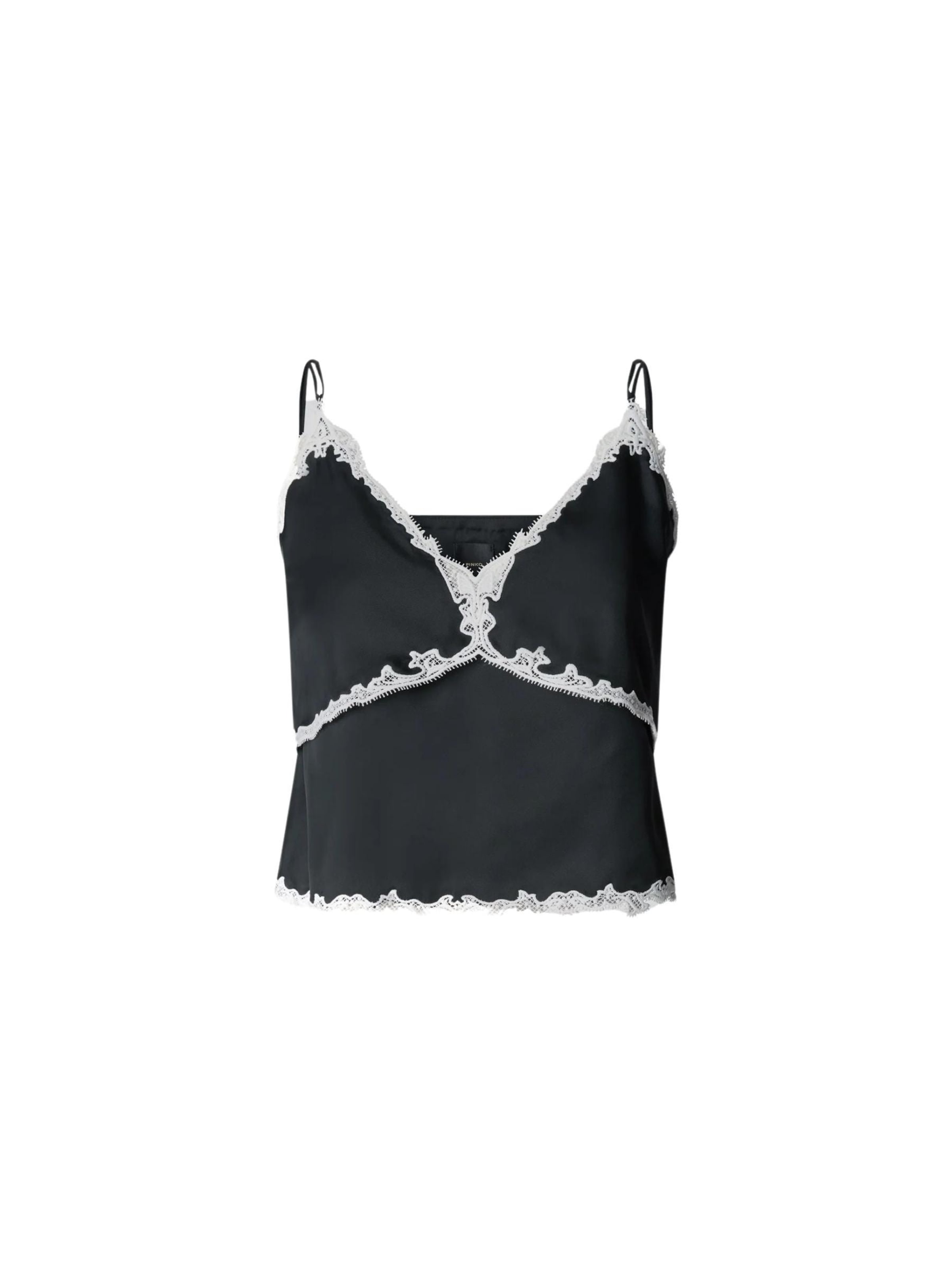 PINKO Top 'PINKO CANAZEI TOP TWILL FLUIDO TOP' in Zwart: voorkant