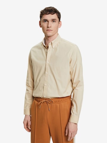 ESPRIT Regular fit Button Up Shirt in Beige: front