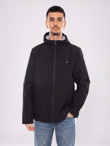 FARAH Tussenjas 'Rhodes Hooded Jacket' in Zwart: voorkant