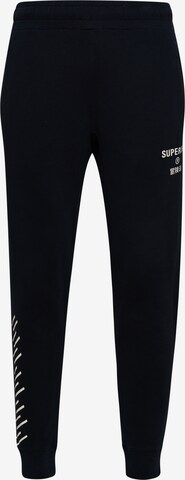 Superdry Tapered Broek in Blauw: voorkant