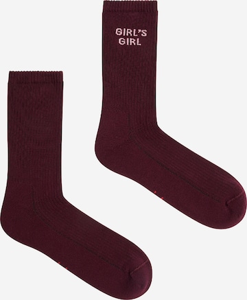 OH APRIL - Calcetines 'Girl's Girl' en marrón: frente
