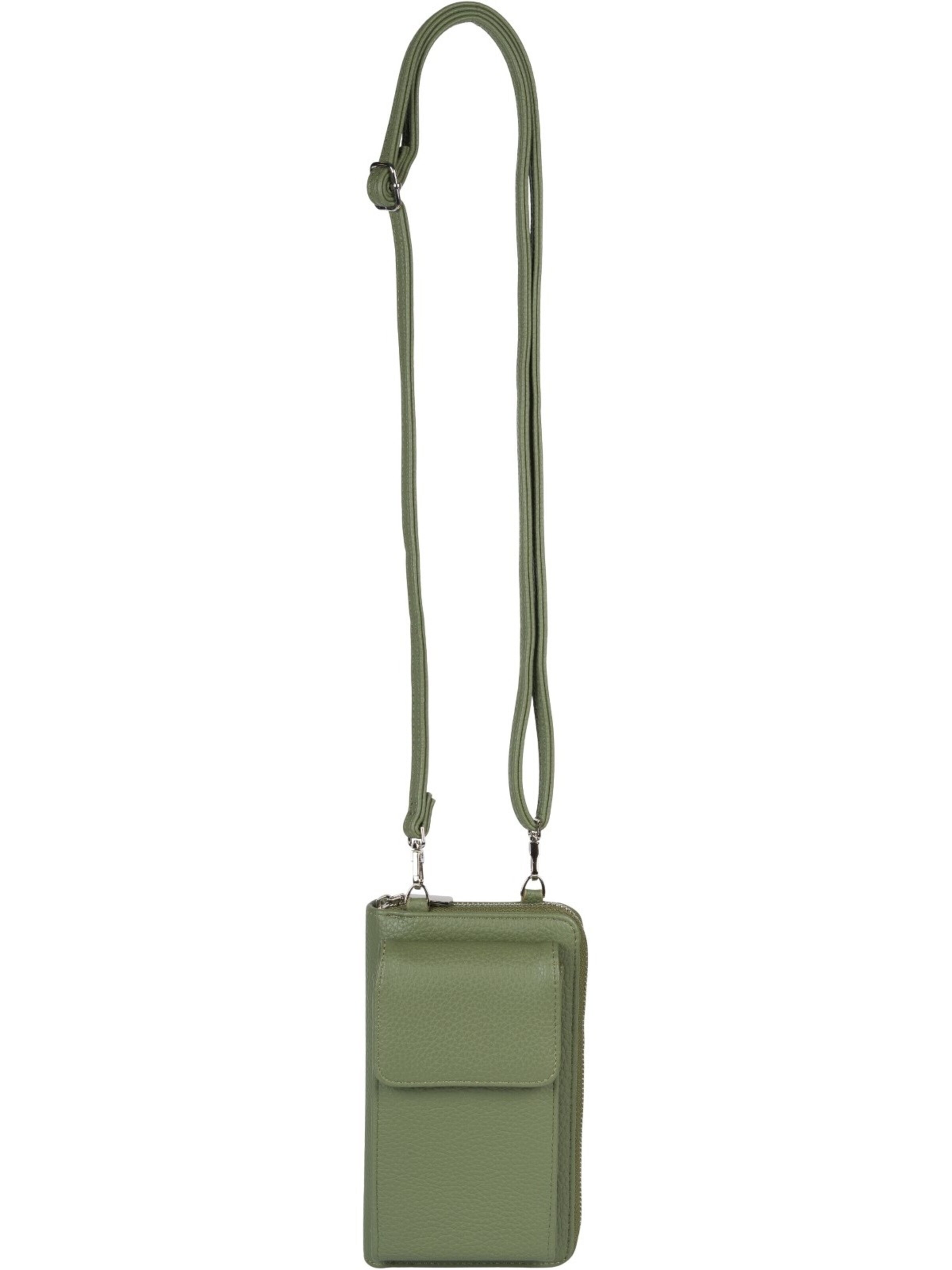 styleBREAKER Crossbody bag 'Umhängetasche mit Handyfach und RFID Schutz' in Green