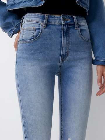 Skinny Jeans de la Pull&Bear pe albastru