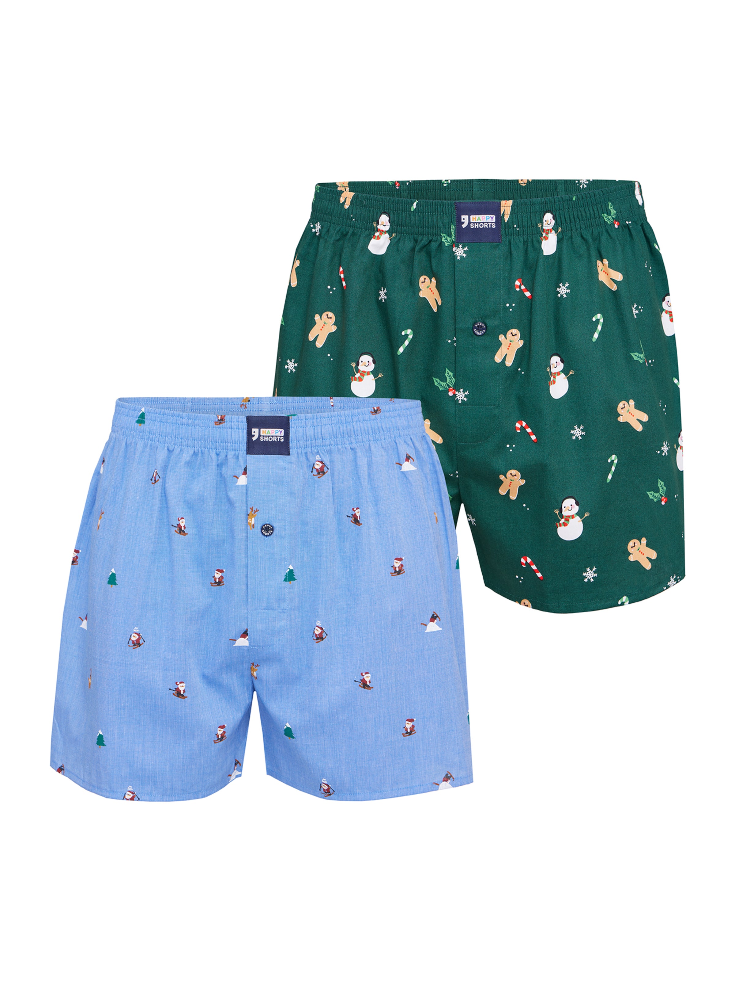 Happy Shorts - Calzoncillo boxer ' XMAS ' en azul: frente