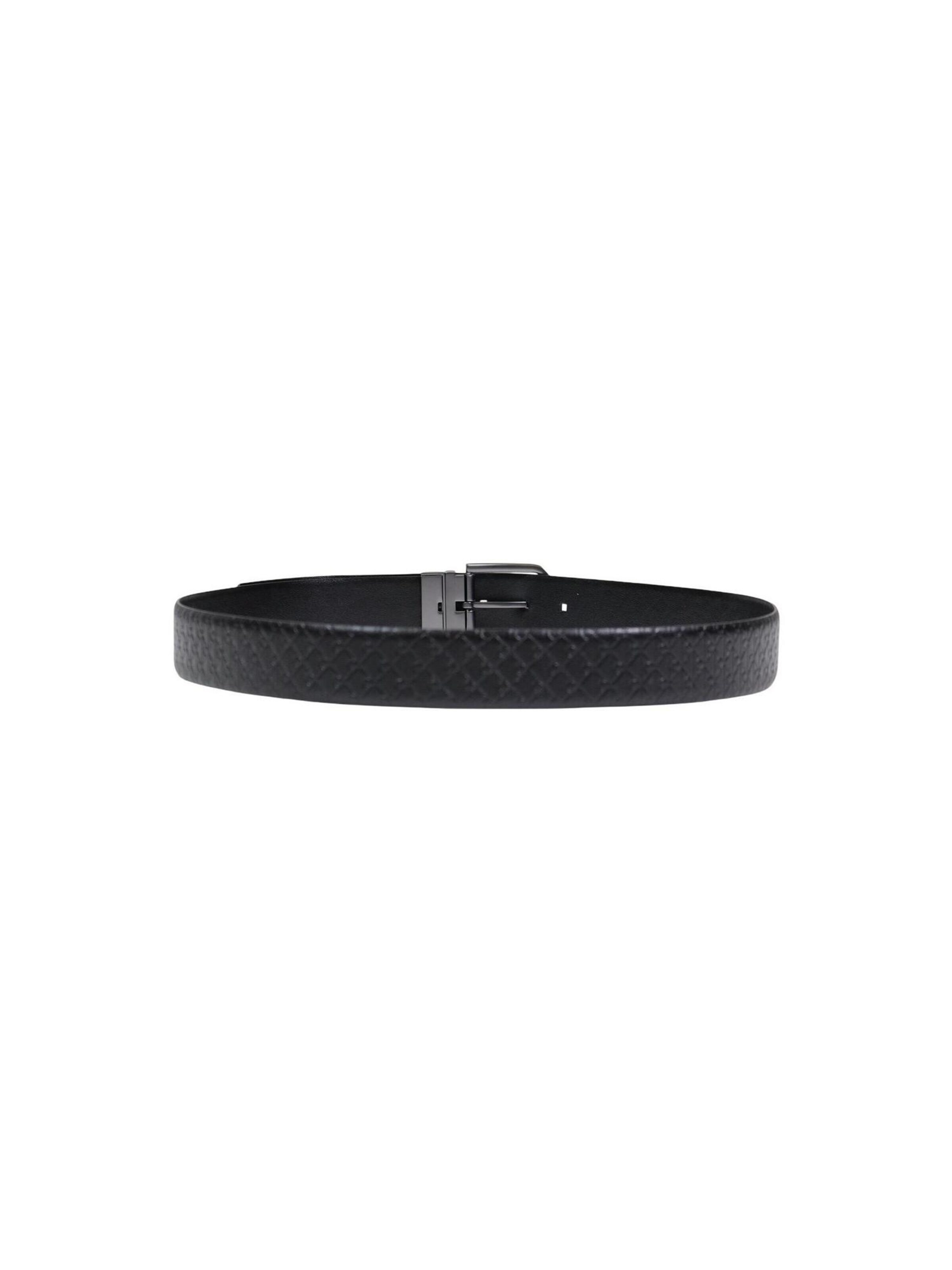 Cintura 'ROUND BUCKLE SMOOTH W/ AOP 35MM LV04D7042G' di Calvin Klein in nero