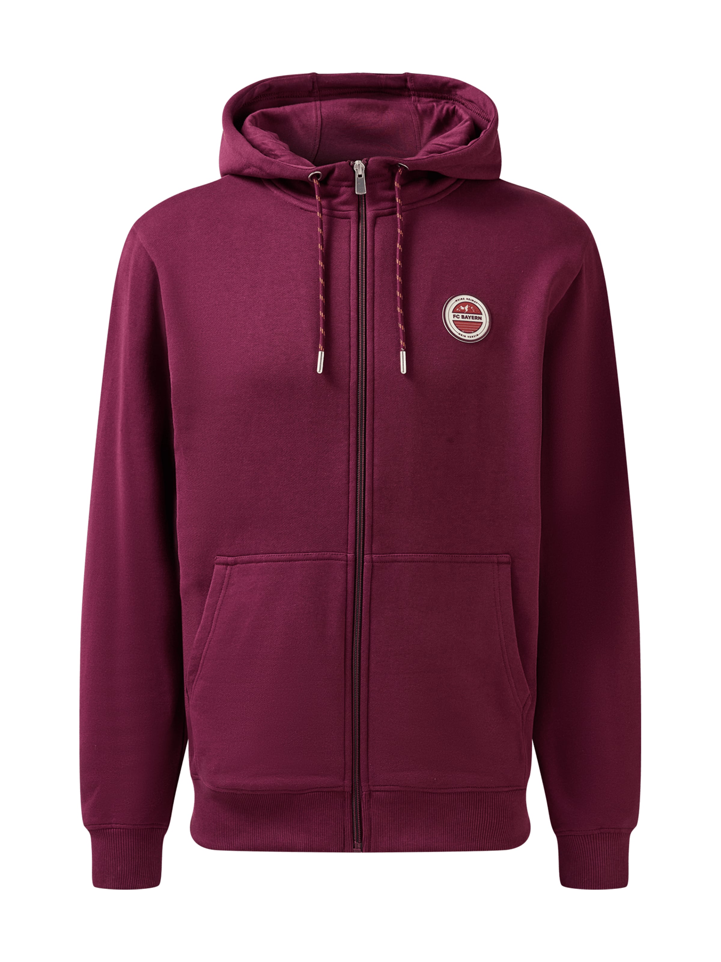 FC BAYERN MÜNCHEN Zip-Up Hoodie in Red: front
