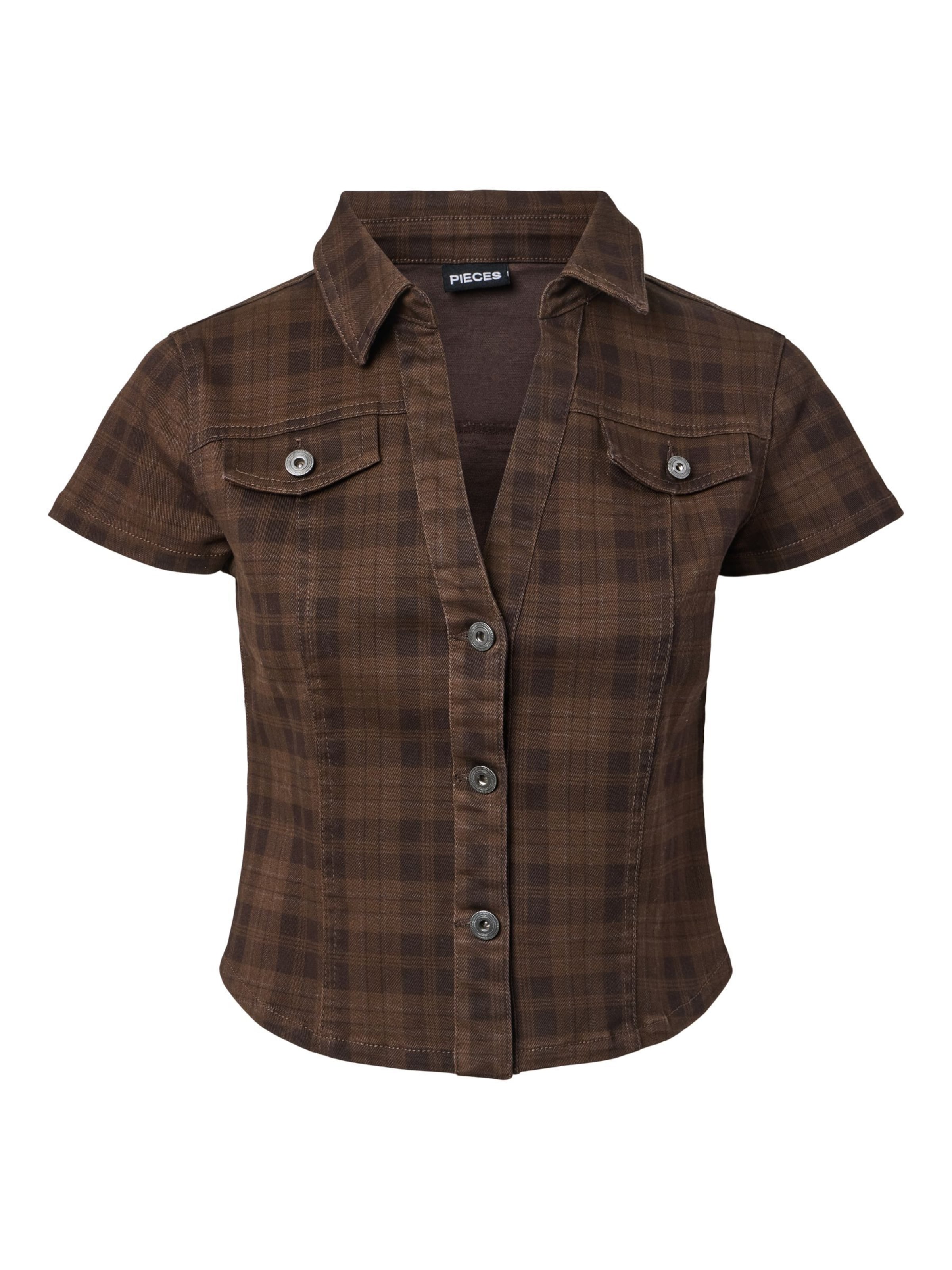 PIECES - Blusa 'VERA' en marrón: frente