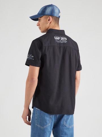 CAMP DAVID Regular fit Button Up Shirt in Black
