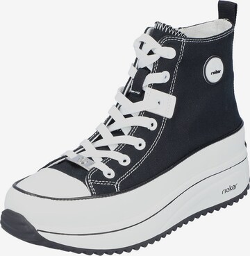 Rieker High-Top Sneakers in Black: front