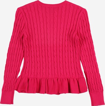 Cardigan 'PEPLUM' Polo Ralph Lauren en rose