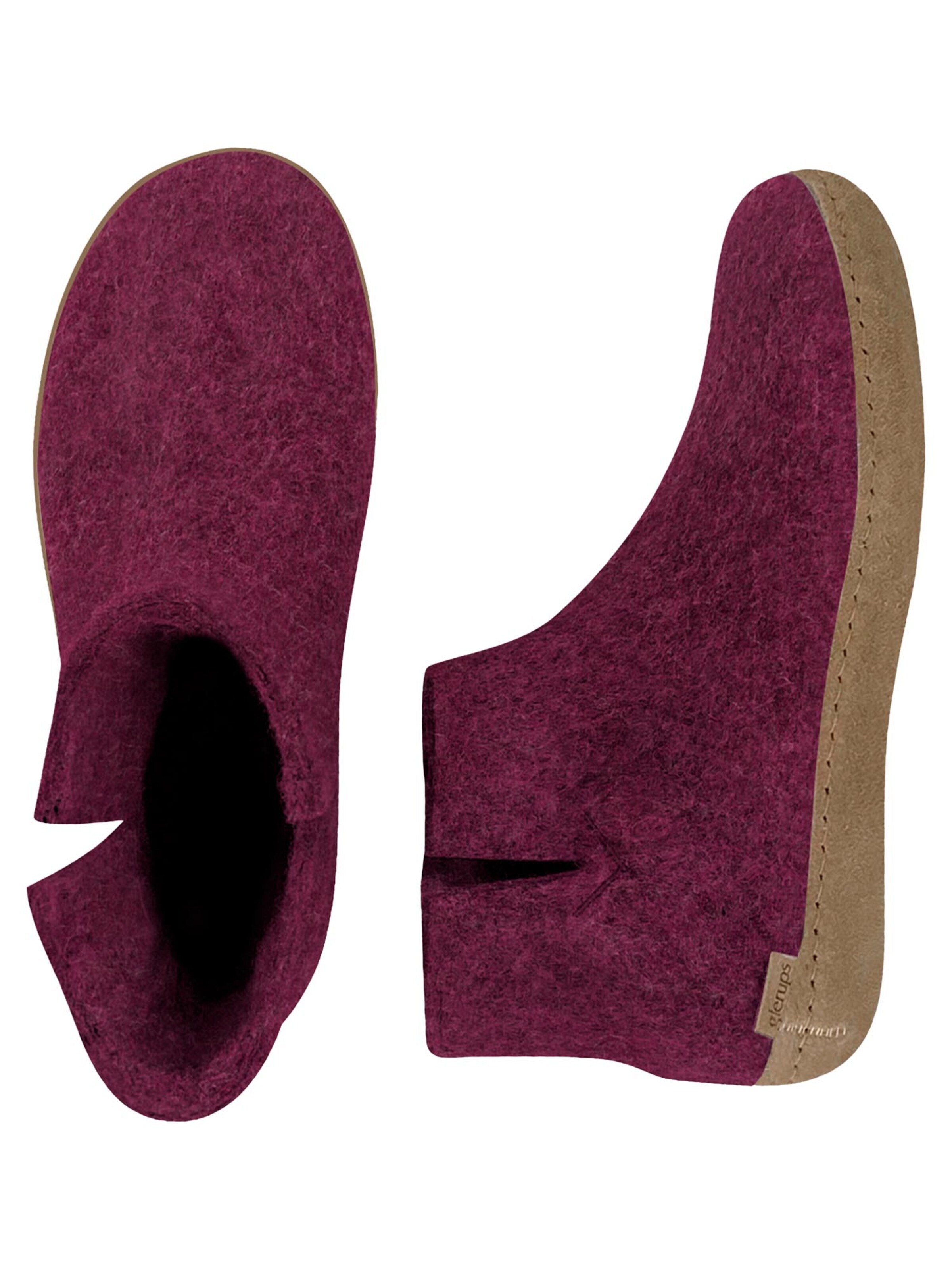 Glerups Slippers 'Ledersohle' in Purple