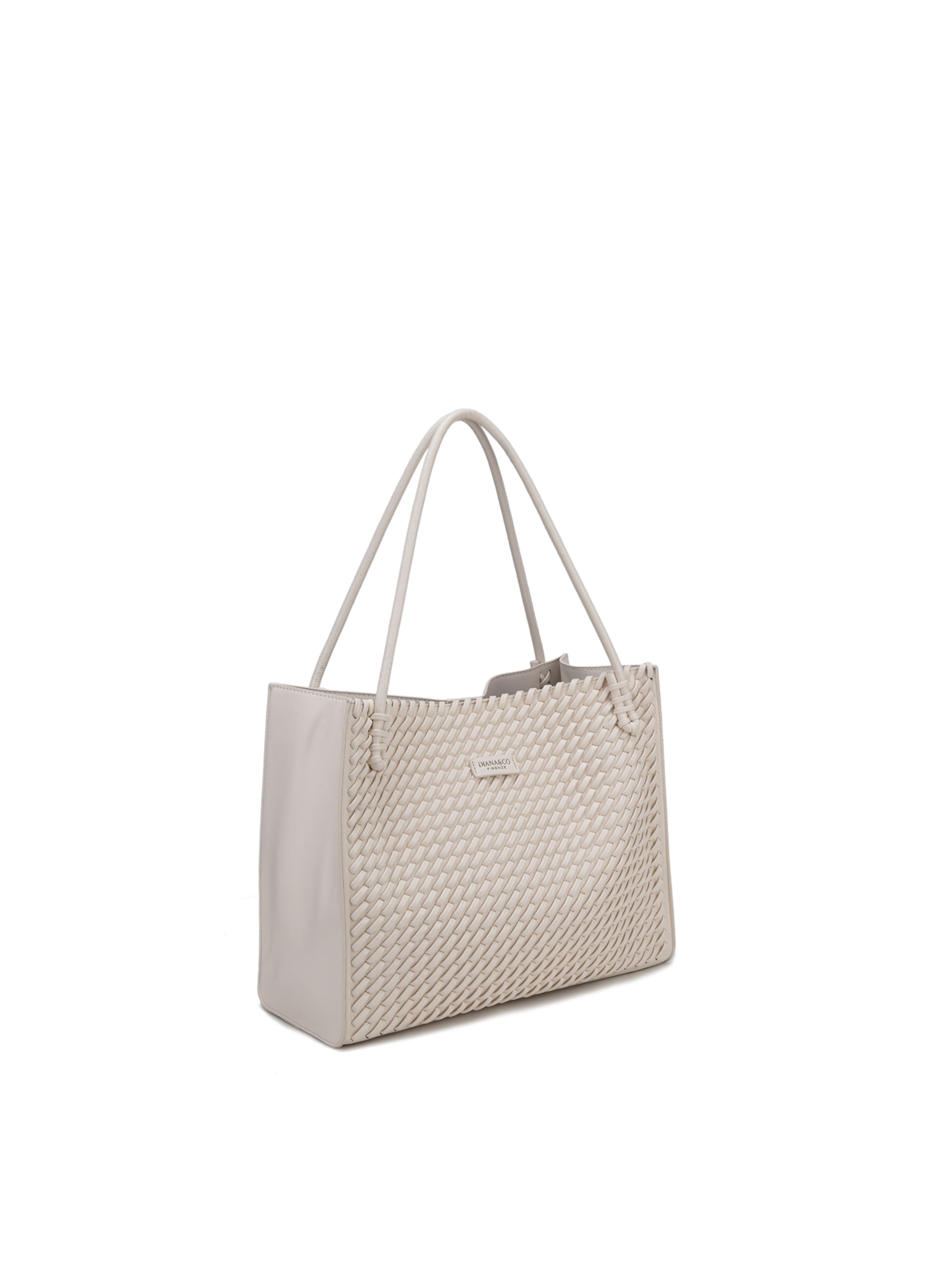 Shopper 'Borsa Shopper Silvana Elite - Pelle Vegana Intrecciata' di Diana&Co. in beige
