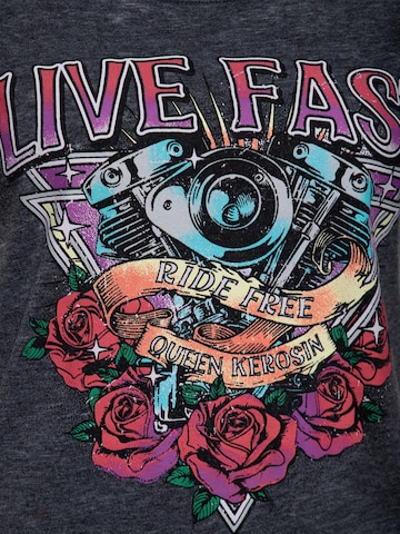 Queen Kerosin Shirt 'Live Fast' in Grey