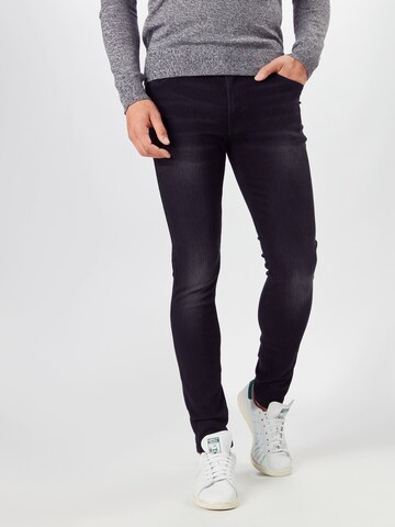 Denim Project Skinny Jeans 'MR. BLACK' in Zwart: voorkant