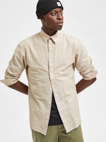 SELECTED HOMME - Ajuste estrecho Camisa en beige