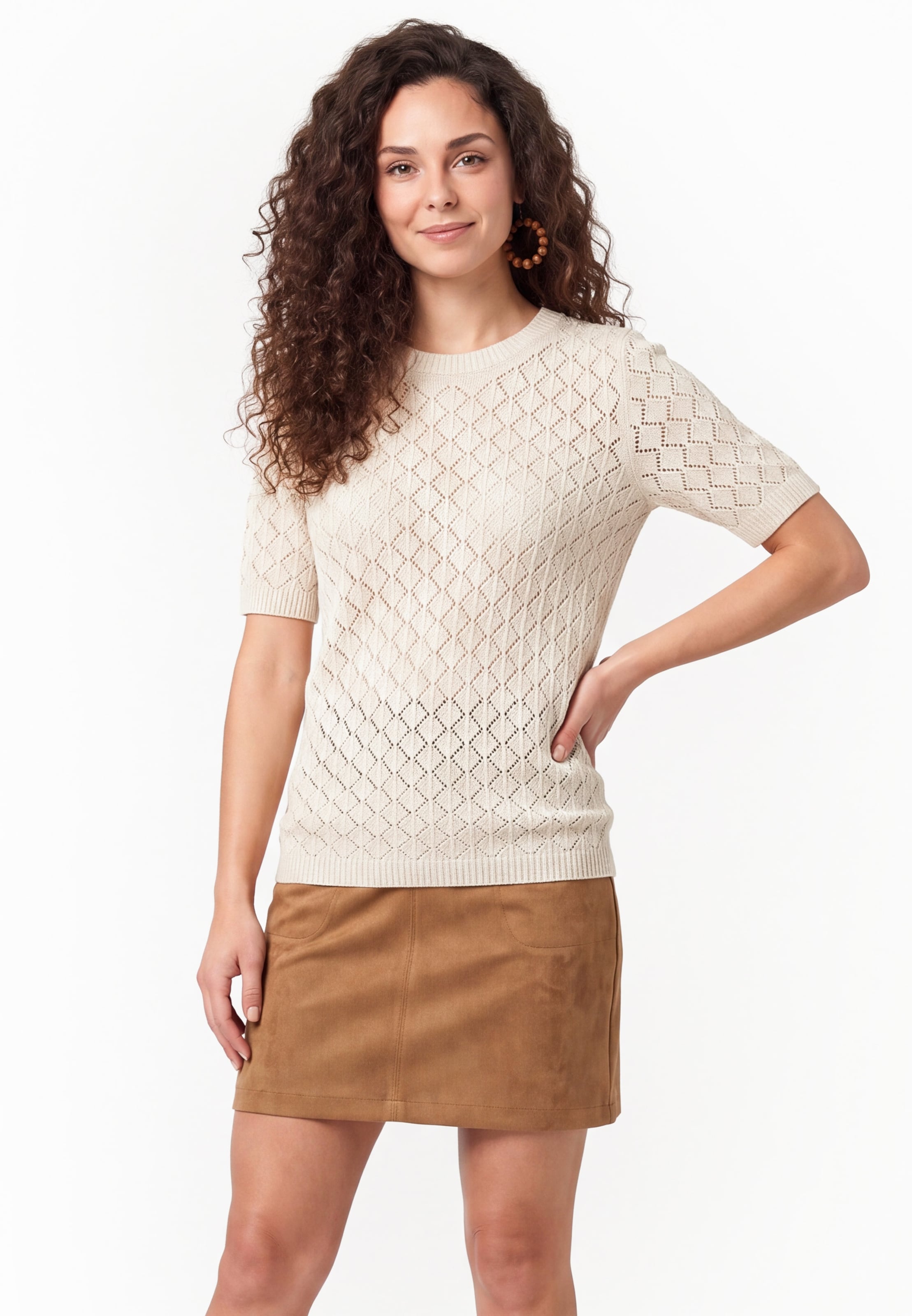 usha FESTIVAL - Jersey en beige: frente