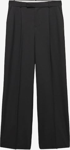 Wide Leg Pantalon à plis 'Maura' MANGO en noir : devant