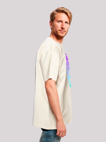 T-Shirt 'Retro Alien Weltraum Sonnenuntergang' F4NT4STIC en beige