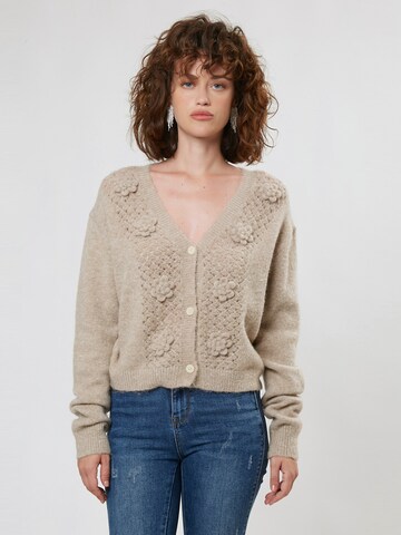 Influencer Cardigan i beige: forside