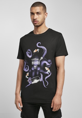 MT Men T-Shirt 'Octopus Sushi' in Schwarz: predná strana